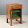 Antique bedside table in poplar with walnut veneer, 19th century.