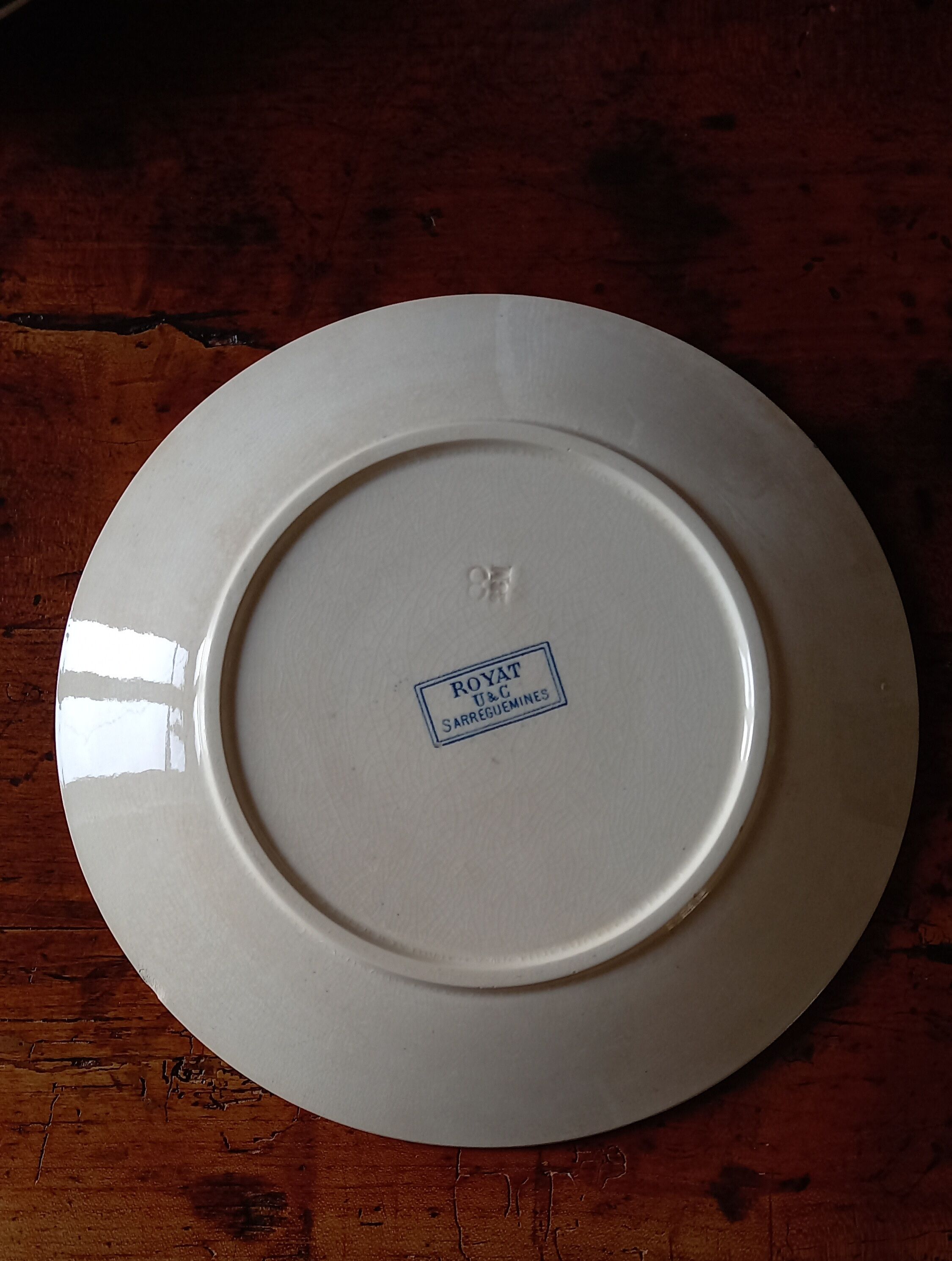 6 flat plates Sarreguemines Utzschneider & Cie model Royat