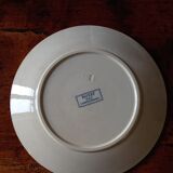 6 flat plates Sarreguemines Utzschneider & Cie model Royat