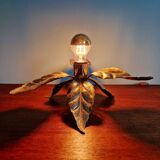 Floral table lamp in brass, design by Willy Daro, Massive, 1970.