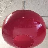 Vintage red glass pendant light from the 70s