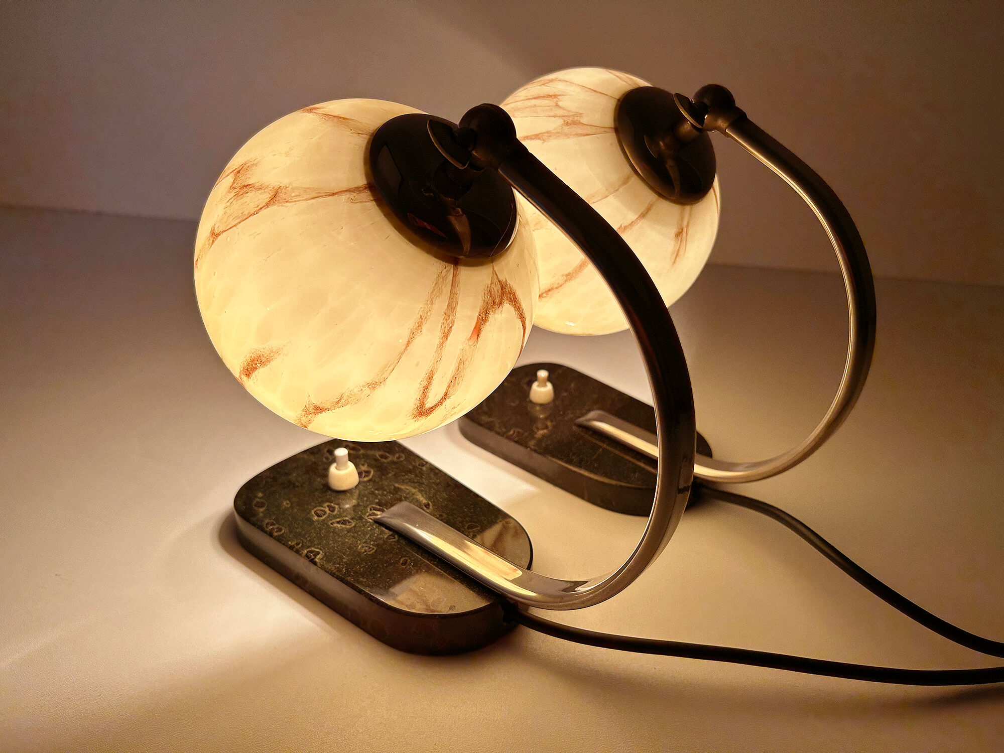 Pair of bauhaus art deco lamps 30s