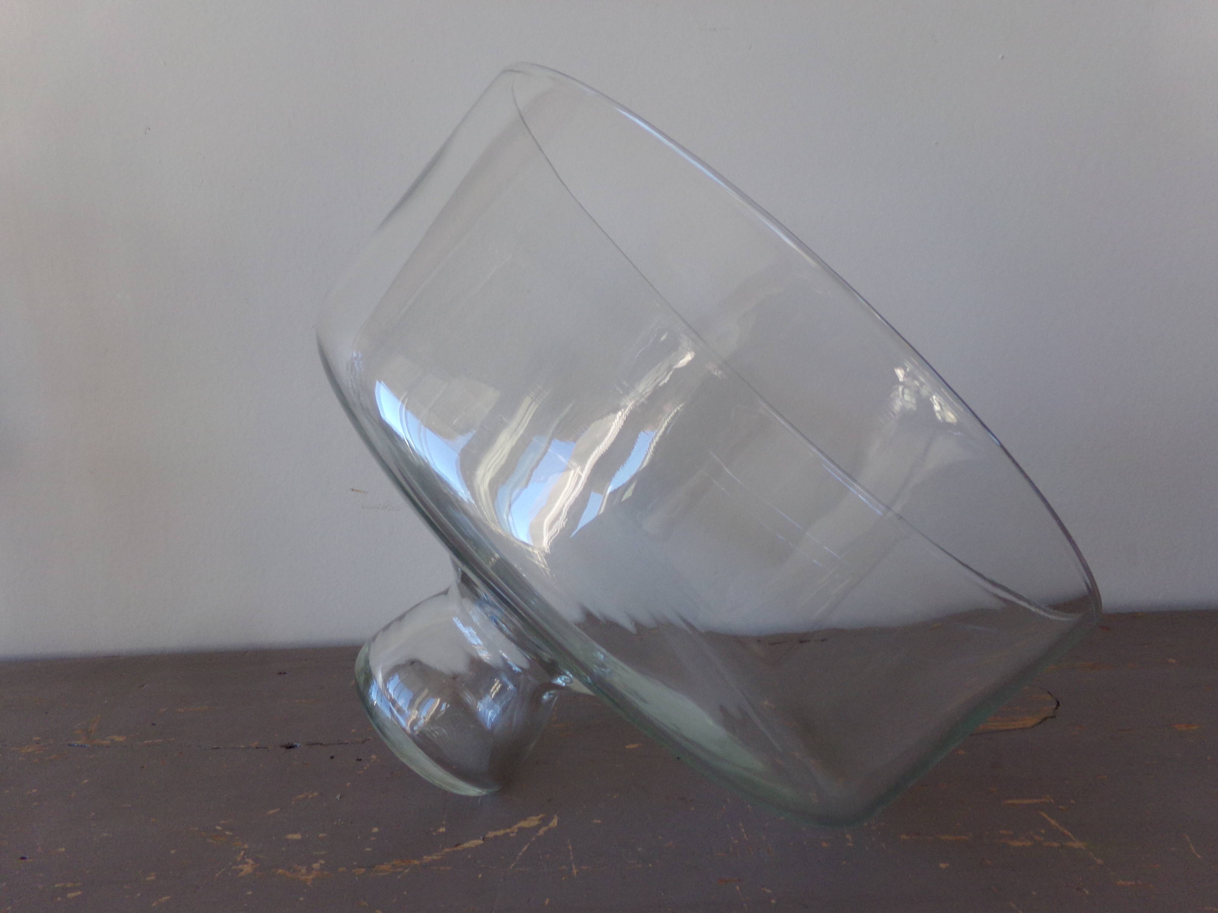 Large old thick glass bell