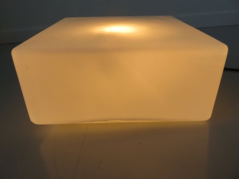 Square ceiling in 1960s white opaline