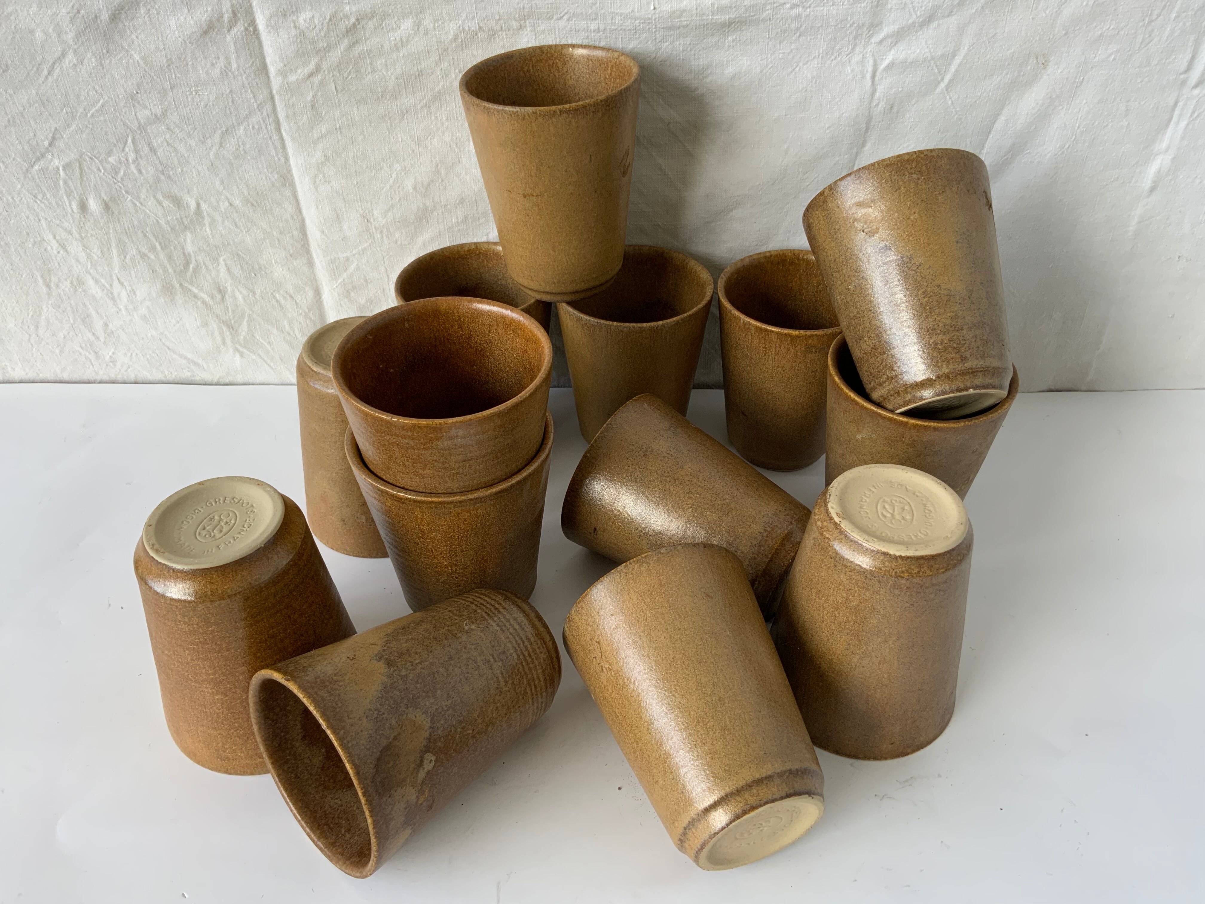 14 vintage sandstone cups