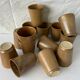 14 vintage sandstone cups