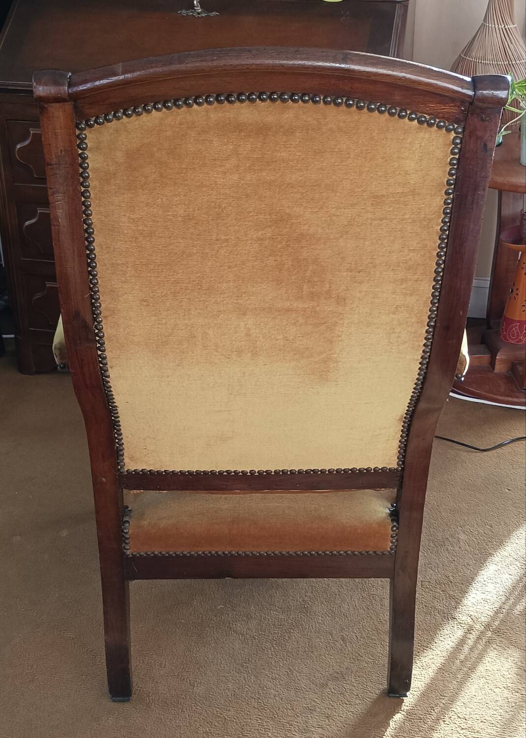 Ochre Voltaire armchair