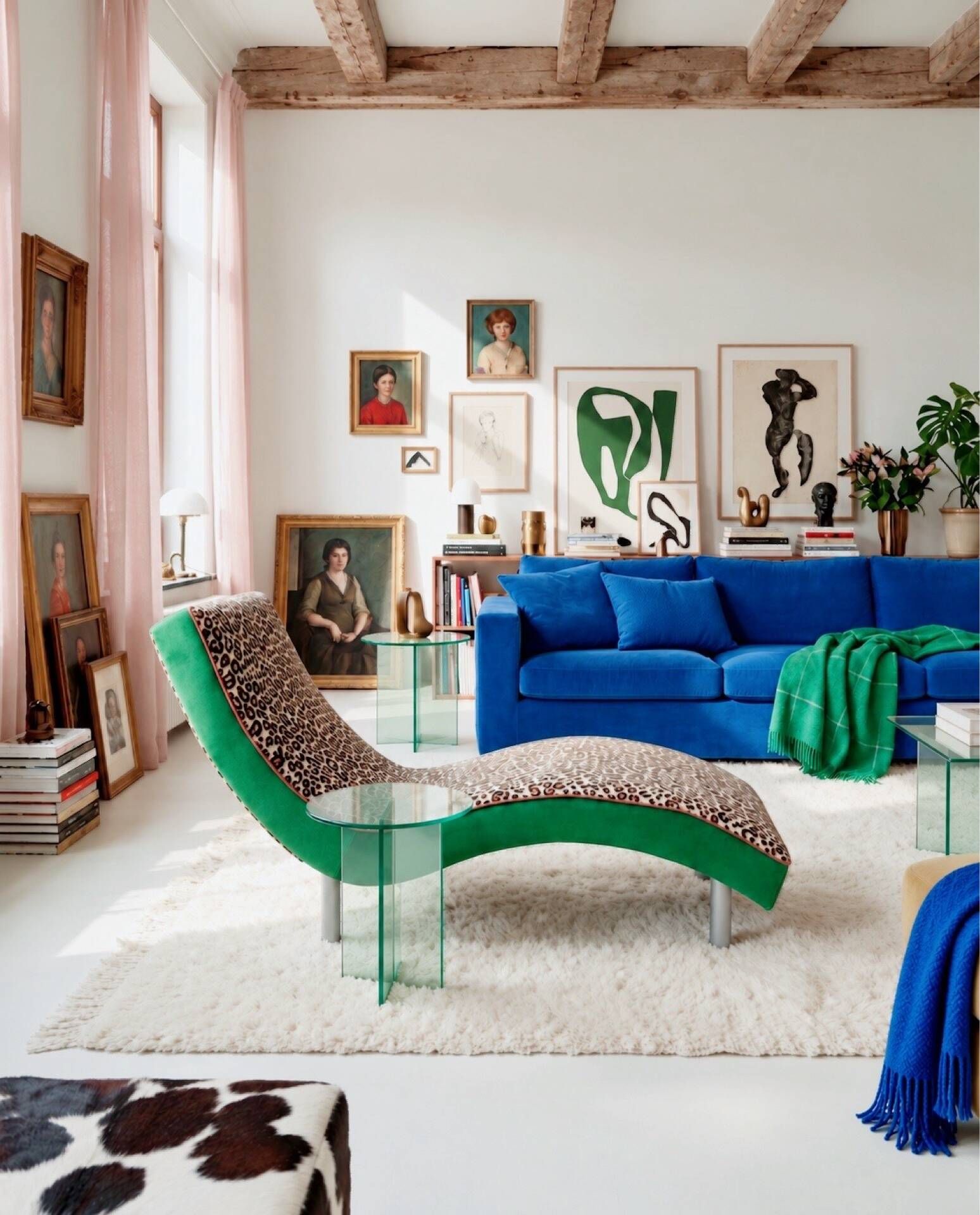 Large wave design chaise longue