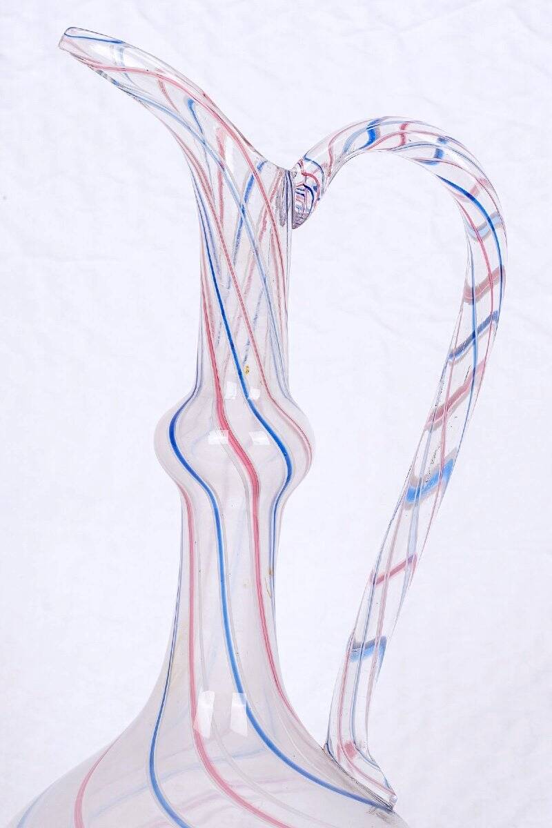 Blown glass ewer - murano - art nouveau - period: early 20th century