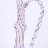 Blown glass ewer - murano - art nouveau - period: early 20th century