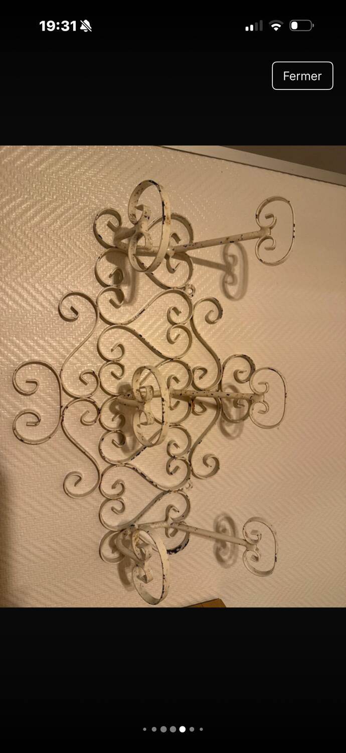 Vintage wrought iron coat rack