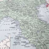 Illustrated Italy Europe map 43x43cm vintage from 1950