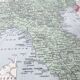 Illustrated Italy Europe map 43x43cm vintage from 1950