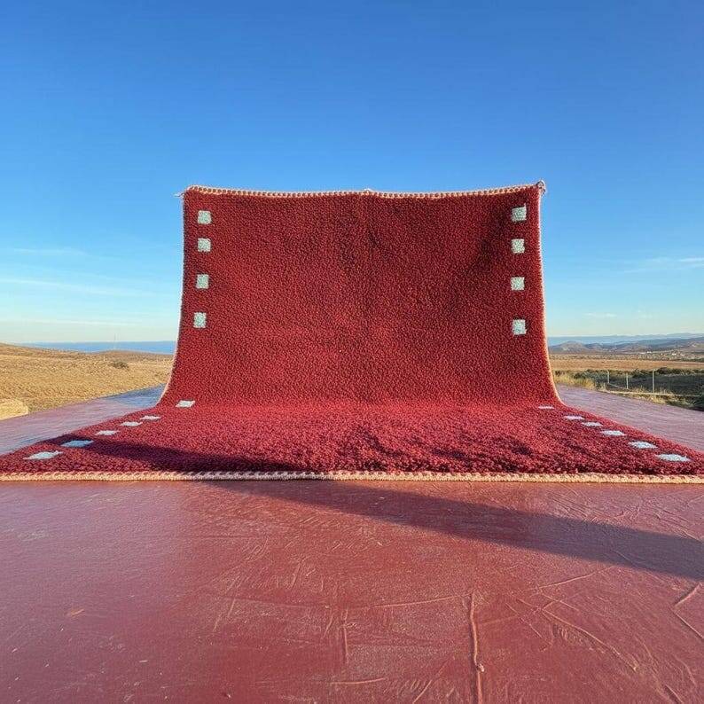 Traditional handmade Atlas wool Berber rug, size 150x250 cm.