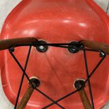 Set of 6 vintage red DSW chairs by Charles and Ray Eames