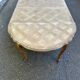 Round extendable dining table Louis XV stripped in solid oak 1950