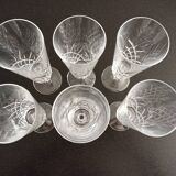 Set of 6 crystal champagne flutes