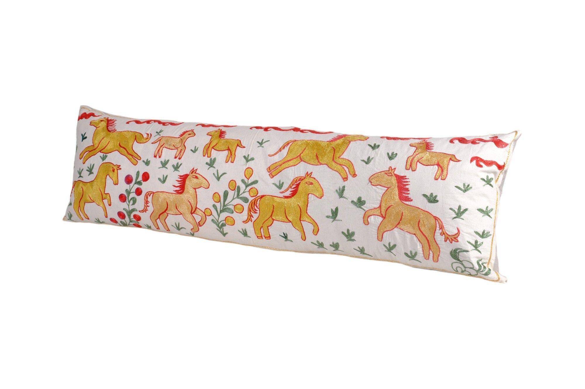 Vintage embroidered cushion cover 46x152 cm