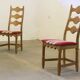 Vintage 1960s Danish brutalist ladderback oak chairs in the style of Kjærnulf
