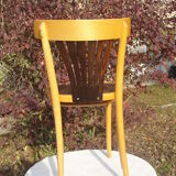 Set of 4 chairs wooden coffee multicore gold and black