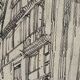 Original drawing of Rouen Cathedral in pencil by Auguste Drouot