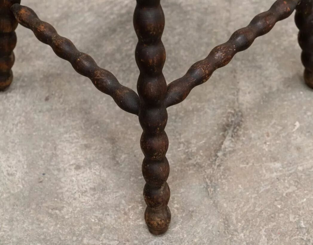 Ancienne paire de tabourets hauts en hêtre 1900