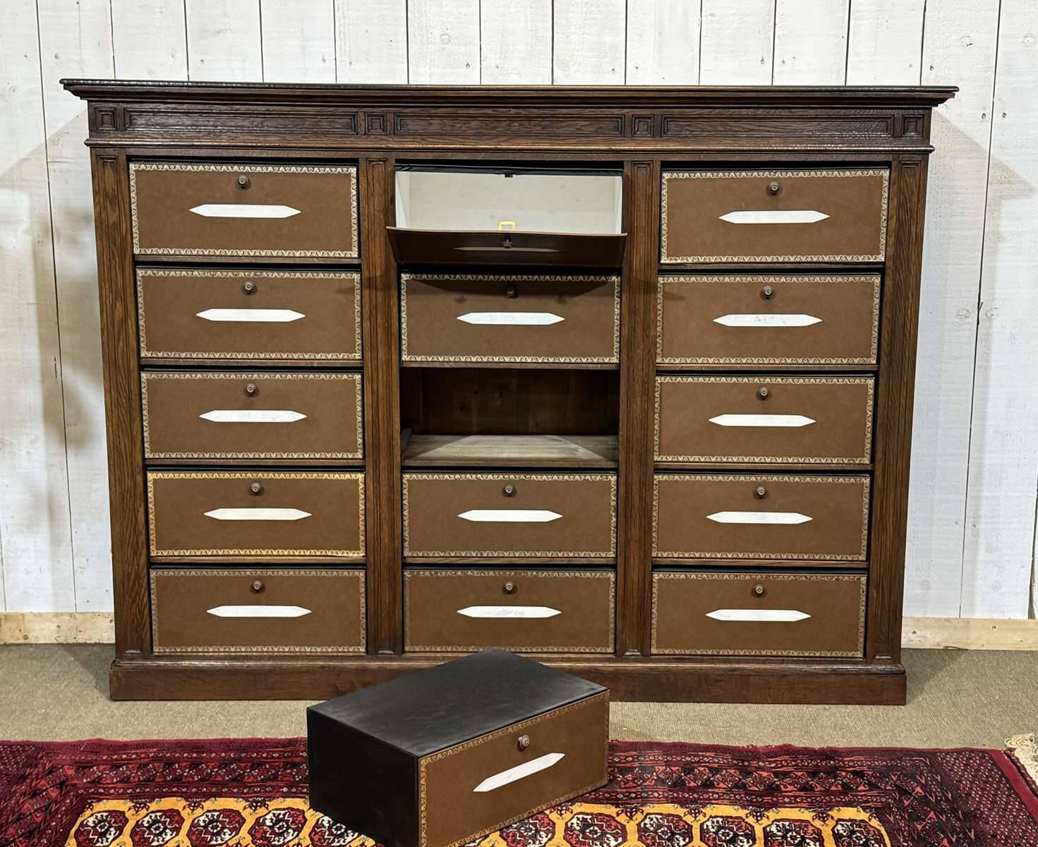 Oak cabinet from the early 20th century at support height.