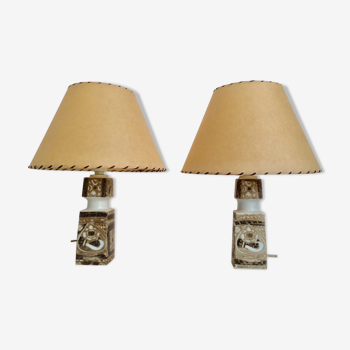 Pair of lamps porcelain by Nils Thorsson, Denmark 70