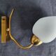 Wall lamp in brass and vintage opaline