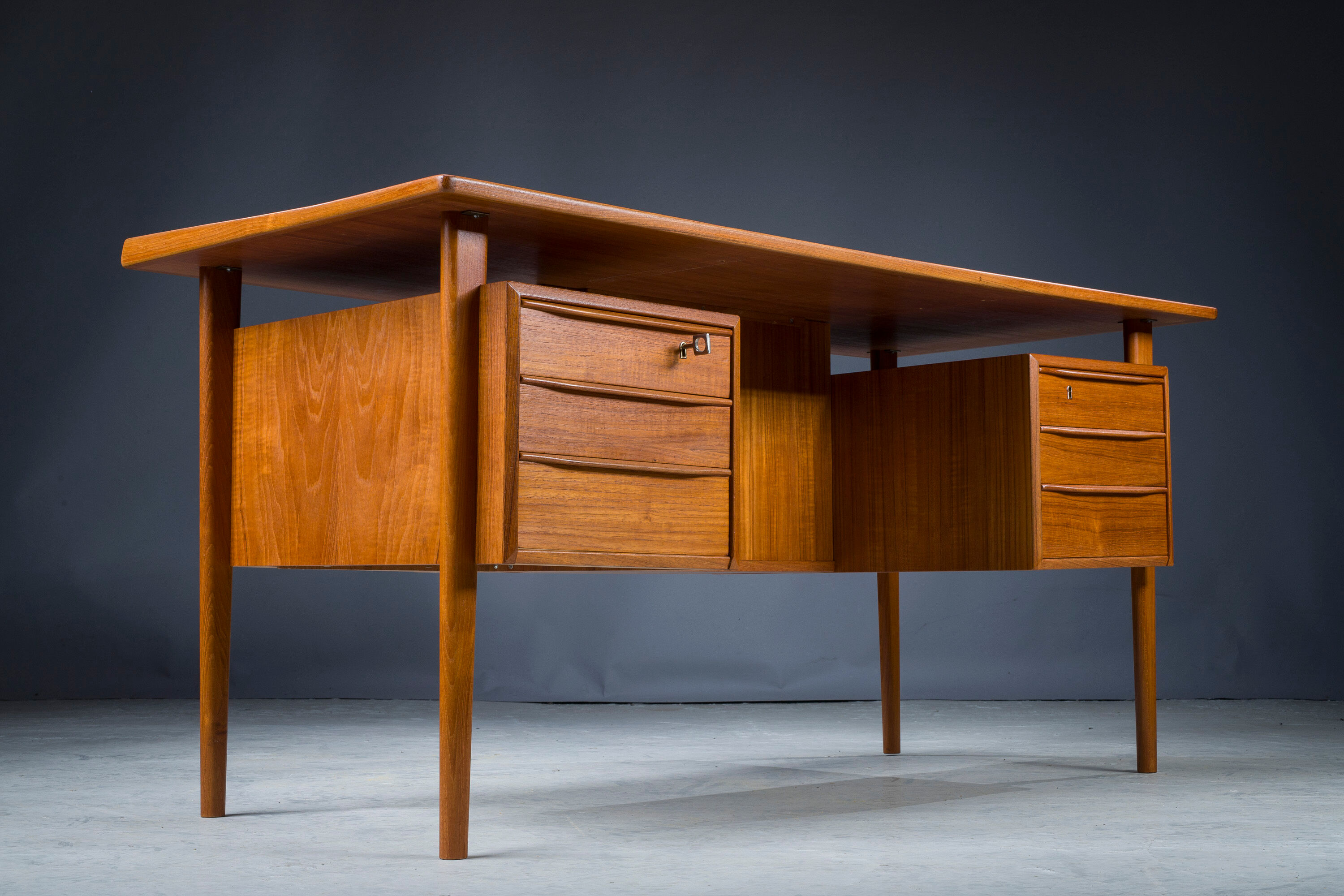 Danish Teak Desk by Peter Lovig Nielsen for Hedensted Mobelfabrik, 1961
