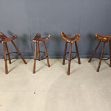 Mid-century brutalist bar stools - set of 8, 1960s