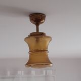 Ceiling lamp chandelier glass and brass