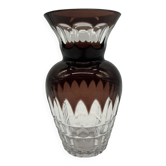 Cut and lined crystal vase from Val Saint-Lambert in plum.