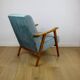 Fauteuil vintage loft années 70 bleu clair