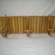 1950s bamboo rattan wall coat rack