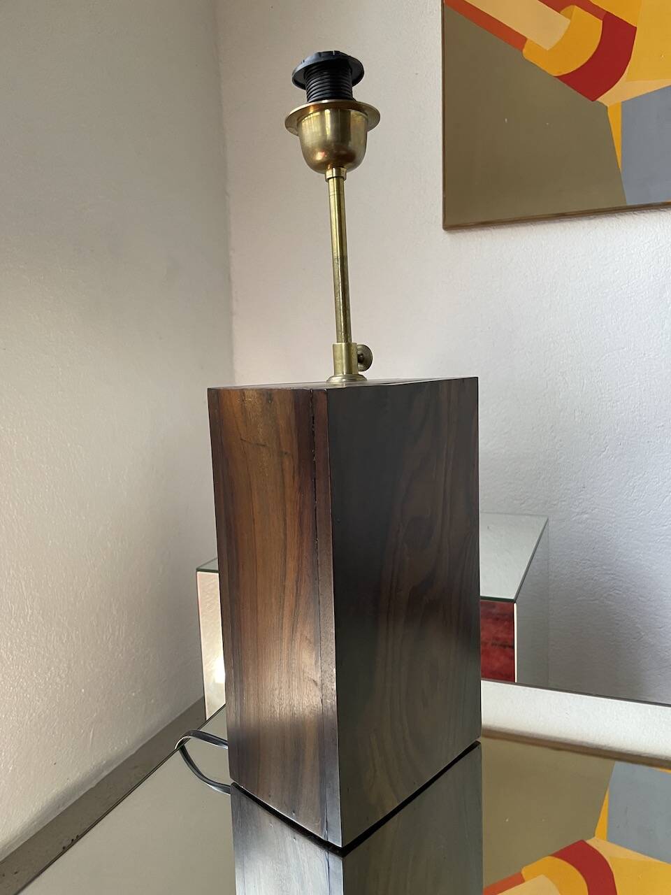 1950s wooden table lamp