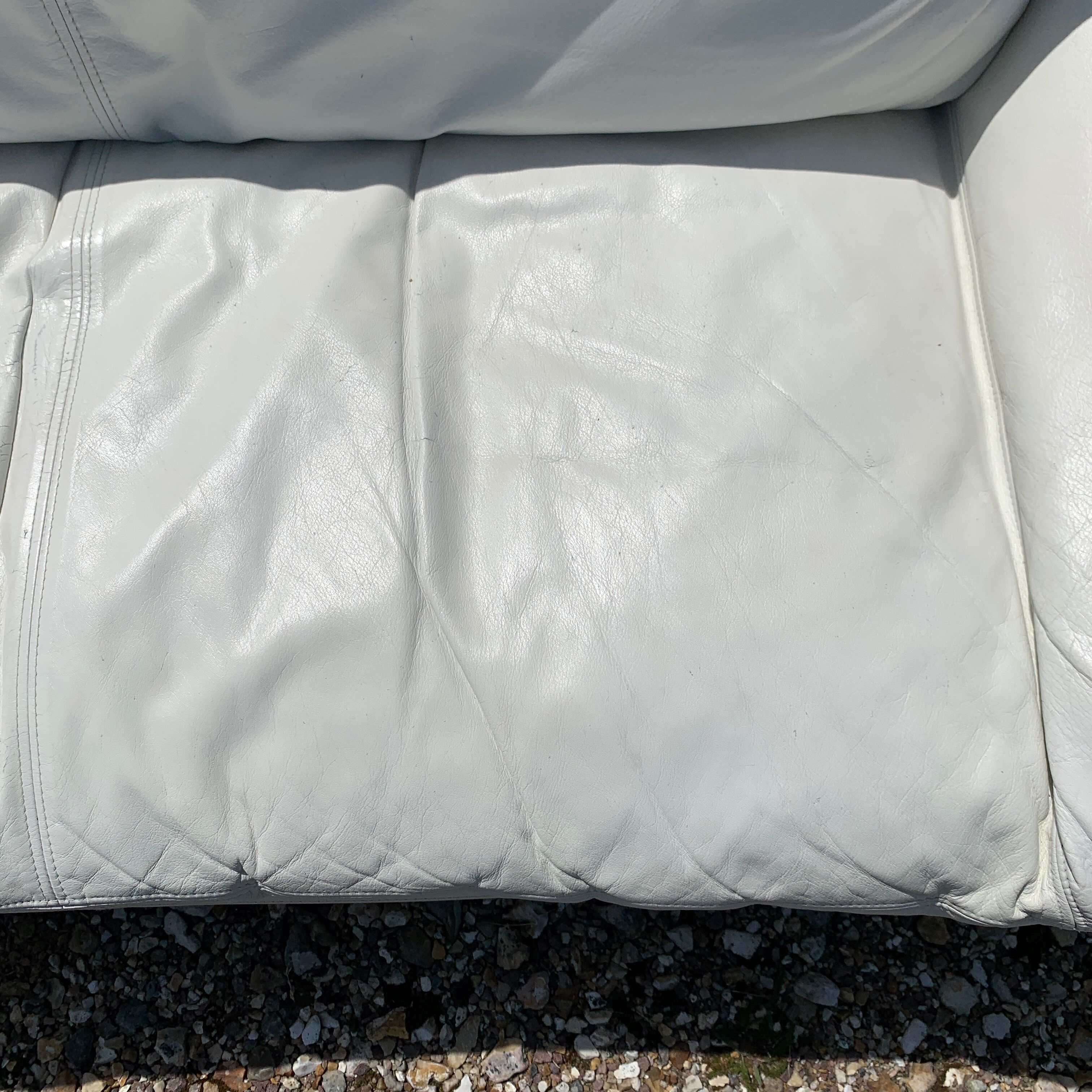 Danish Komfort white leather sofa