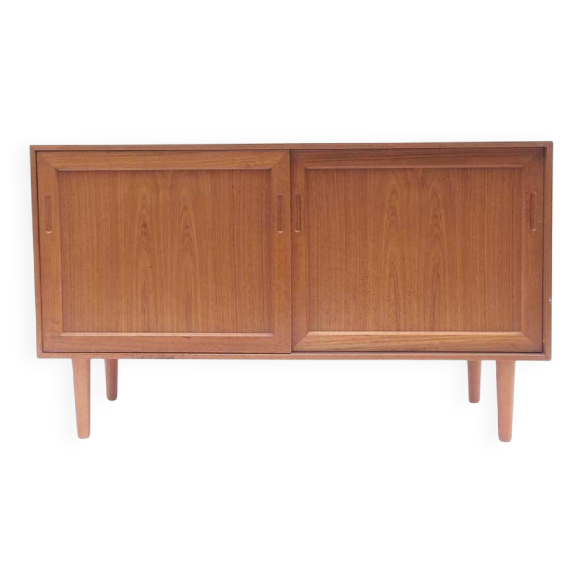 Small vintage Danish Scandinavian sliding sideboard