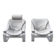 Pair of vintage grey leather armchairs by Ake Fribytter 1970