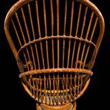 70s rattan and bamboo swivel chair