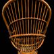 70s rattan and bamboo swivel chair