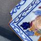 Gien earthenware cake dish with antique peony decoration