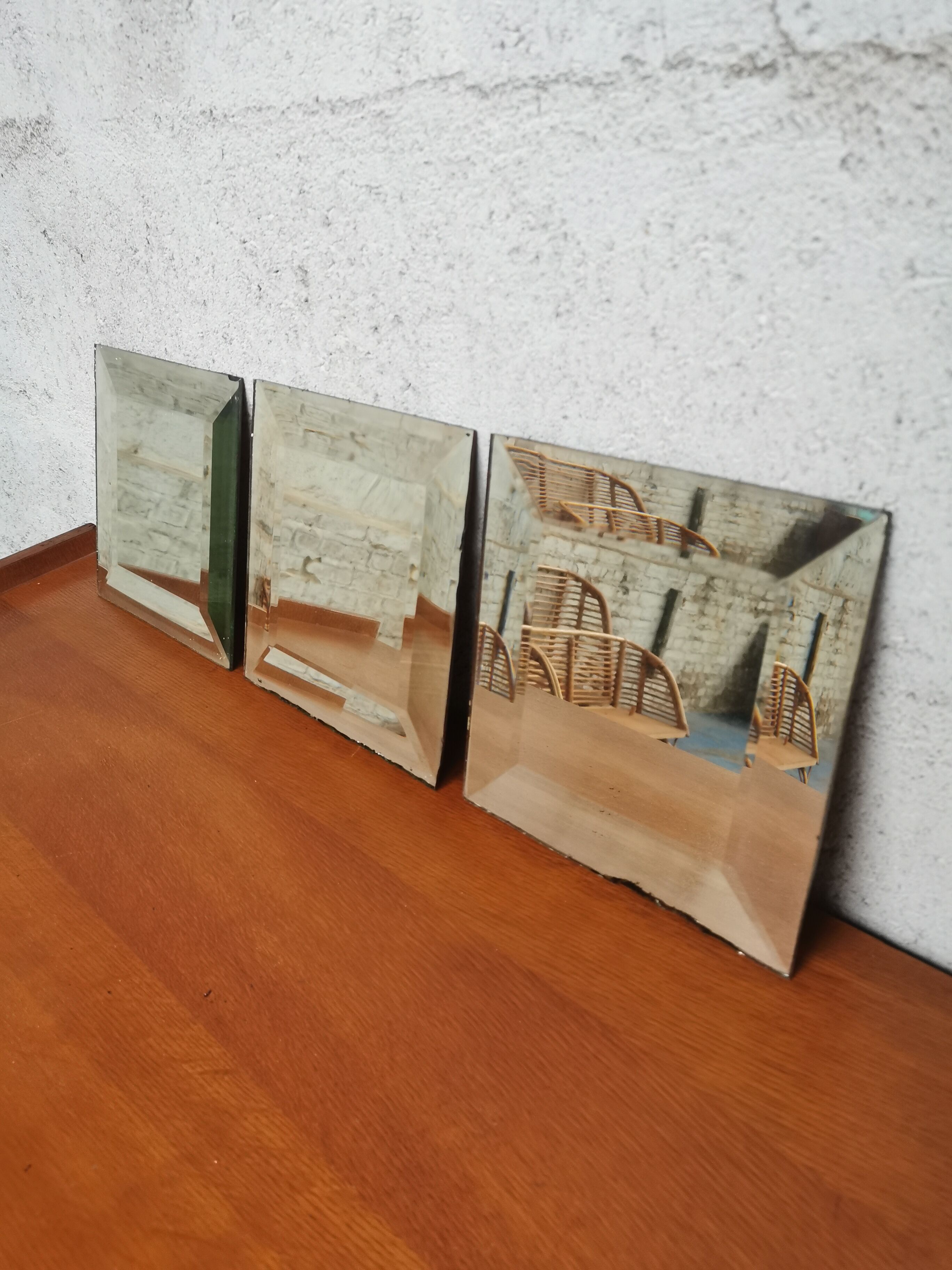 Trio de miroirs biseautés à poser