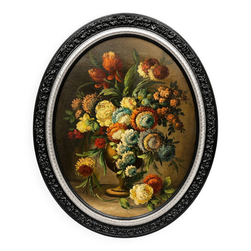 Old still life with flowers.