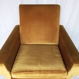 Vintage yellow velvet armchairs