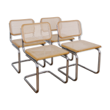 4 chairs cannage and chrome
