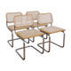 4 chairs cannage and chrome