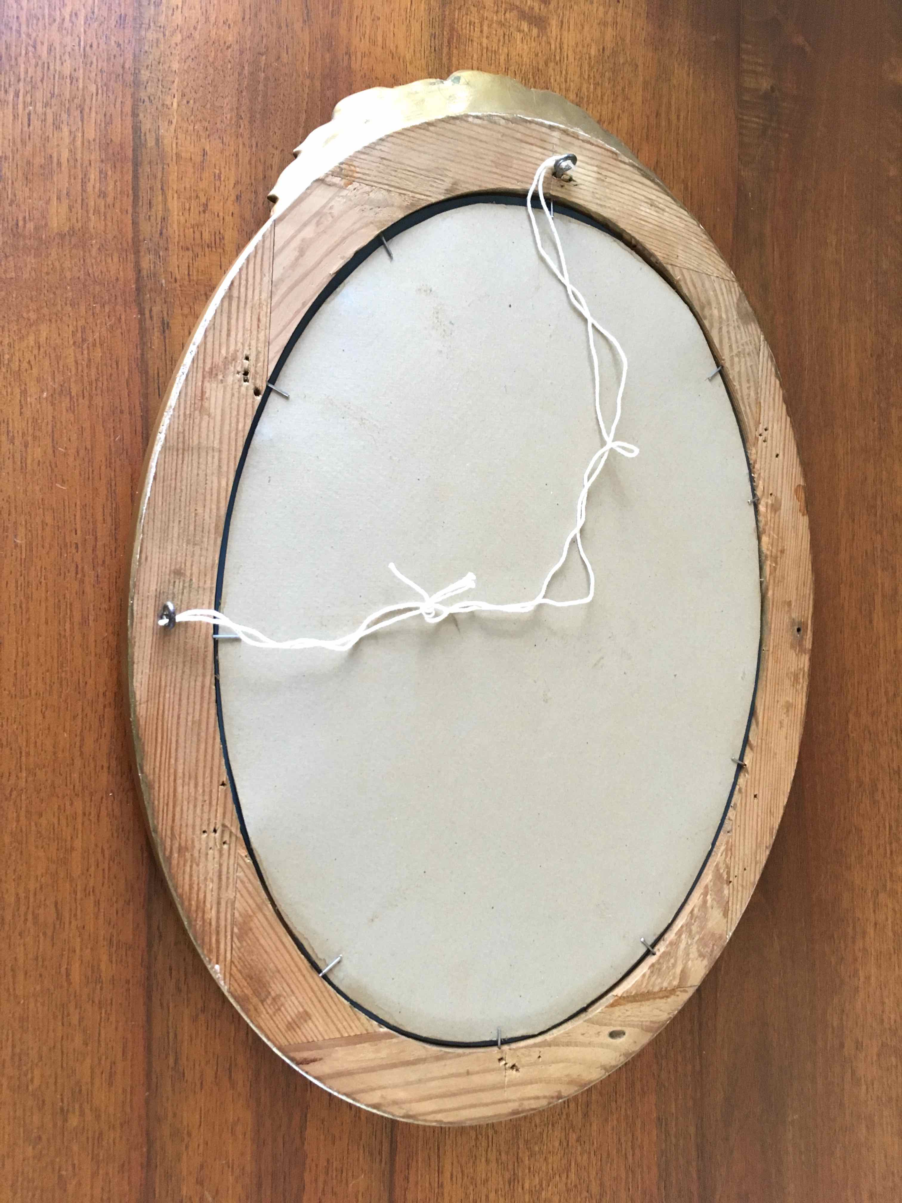 Oval mirror carved gilded wood