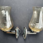 Pair of vintage chrome wall sconces