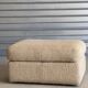 Pouf / Ottoman - Large pouf in textured beige fabric